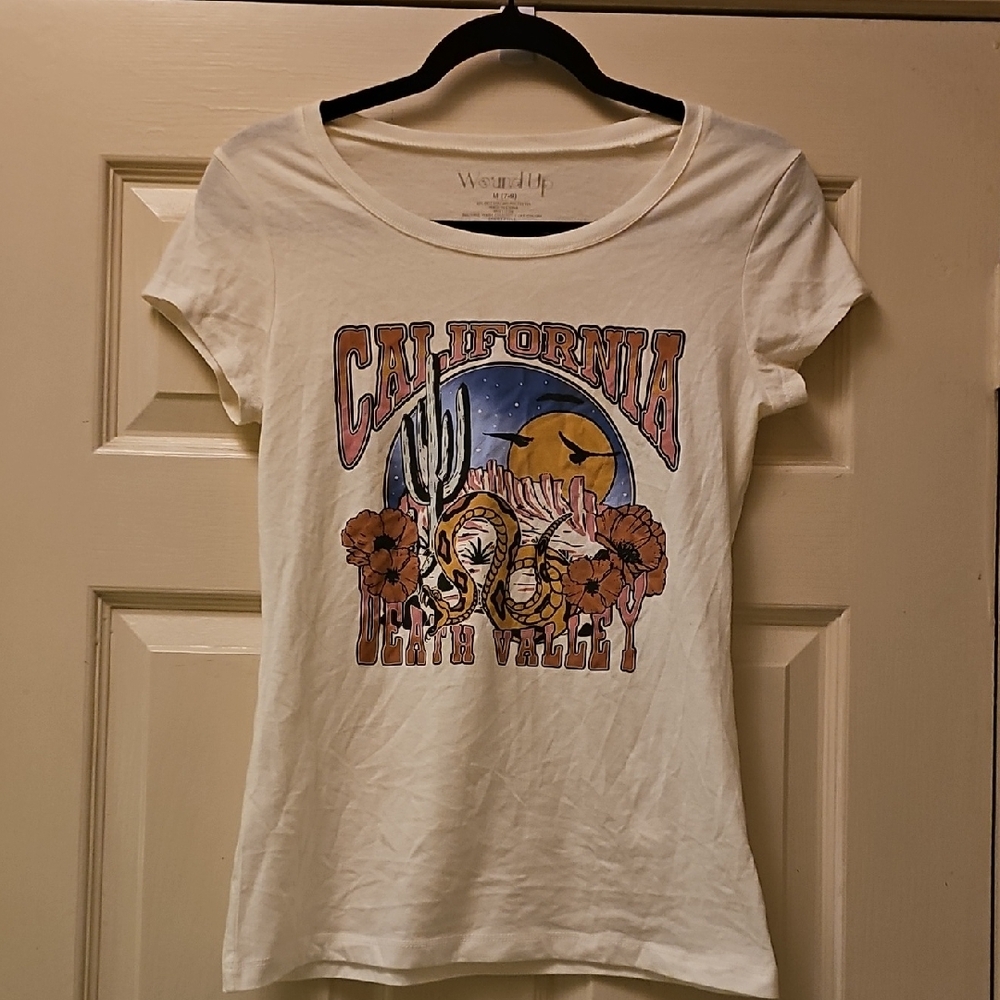 California Death Valley Graphic Tee - White with Sunset Print